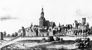 Stadt und Burg Lenzen im 17. Jh. (Kupferstich), Quelle: Merian